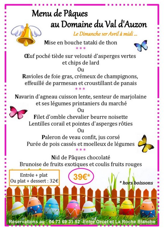 historique de nos menus de pâques